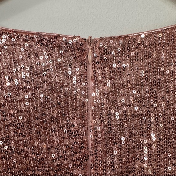 NWT Lulus Stay Shining Rose Gold Sequin Long Sleeve Top Party Holiday XL - Picture 8 of 13